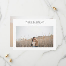 Einfache, elegante Minimalistische Foto Hochzeit Save The Date