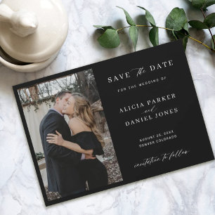 Einfache elegante minimalistische Foto-Hochzeit Te Save The Date