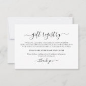 Einfache elegante Minimalistische Geschenkregister Mitteilungskarte (Vorderseite)