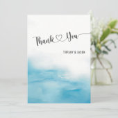 Einfache Elegante Minimalistische Hochzeit Dankeskarte (Stehend Vorderseite)