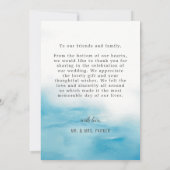 Einfache Elegante Minimalistische Hochzeit Dankeskarte (Rückseite)