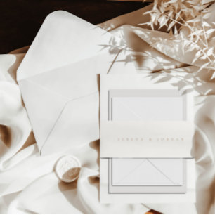 Einfache, elegante Minimalistische Hochzeit der El Einladungsbanderole