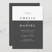 Einfache Elegante minimalistische Hochzeit Einladu Einladung (Vorne/Hinten)