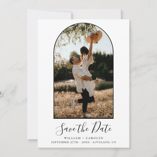 Einfache, elegante Minimalistische Hochzeit mit zw Save The Date (Vorderseite)