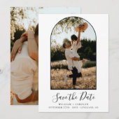 Einfache, elegante Minimalistische Hochzeit mit zw Save The Date (Vorne/Hinten)