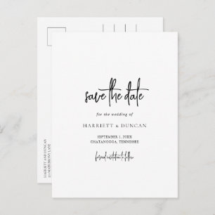 Einfache, elegante Minimalistische Hochzeit speich Ankündigungspostkarte