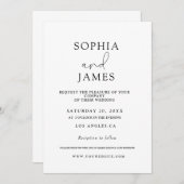 Einfache, elegante Minimalistische Hochzeitseinlad Einladung (Vorne/Hinten)