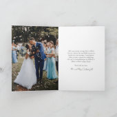 Einfache Elegante Minimalistische klassische Foto Dankeskarte (Innenseite)