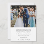 Einfache Elegante Minimalistische klassische Foto Dankeskarte (Rückseite)