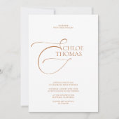 Einfache, elegante Minimalistische klassische Whit Einladung (Vorderseite)