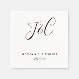 Einfache, elegante Minimalistische Monogramm-Initi Serviette