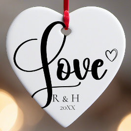 Einfache Elegante Minimalistische Personalisierte  Keramik Ornament