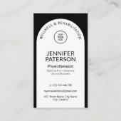 Einfache Elegante Minimalistische Qr-Code Schwarz- Visitenkarte (Vorderseite)