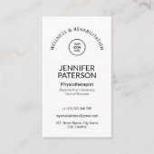 Einfache Elegante Minimalistische Qr-Code Schwarz- Visitenkarte (Vorderseite)