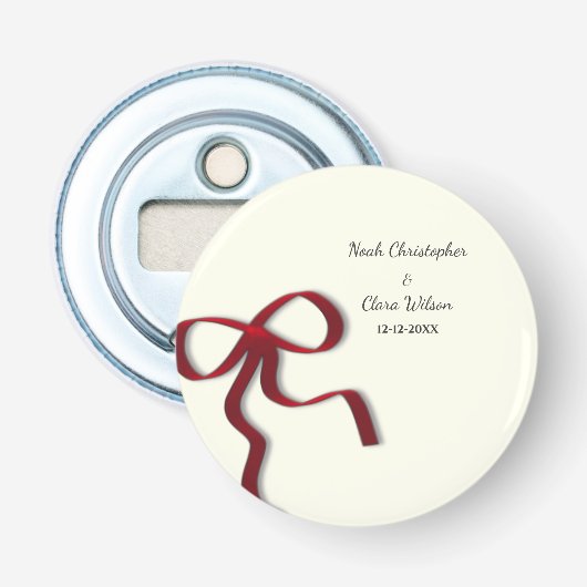 Einfache Elegante Minimalistische Red Bow Flaschenöffner (Vorderseite)