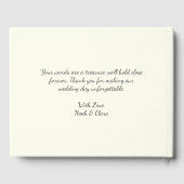 Einfache Elegante Minimalistische Red Bow Gästebuch (Rückseite)