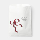 Einfache Elegante Minimalistische Red Bow Geschenktütchen (Vorderseite)