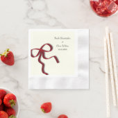 Einfache Elegante Minimalistische Red Bow Serviette (Beispiel)
