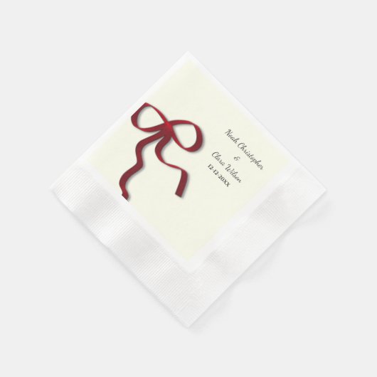 Einfache Elegante Minimalistische Red Bow Serviette (Ecke)