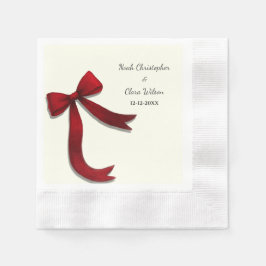 Einfache elegante minimalistische rote Schleife Serviette