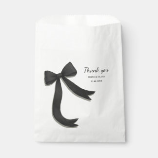 Einfache elegante minimalistische schwarze Schleif Geschenktütchen