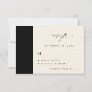 Einfache elegante minimalistische schwarze und elf RSVP karte