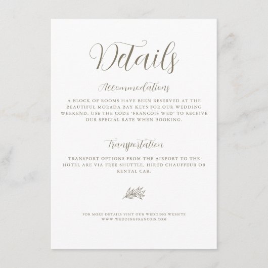 Einfache Elegante minimalistische Skripteindrücke Begleitkarte (Vorderseite)