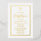 Einfache elegante Minimalistische Taufe Folieneinladung (Vorderseite)
