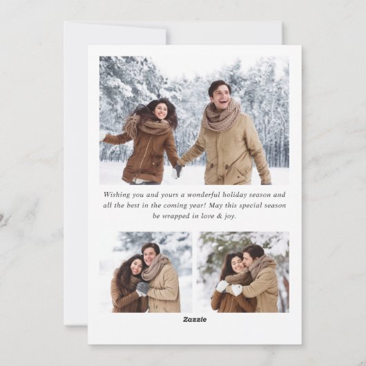 Einfache Elegante Minimalistische Weihnachten 4 Fo (Rückseite)