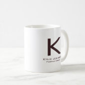Einfache elegante Mit Monogramm Bezeichnung Kaffeetasse (VorderseiteRechts)