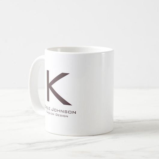 Einfache elegante Mit Monogramm Bezeichnung Kaffeetasse (Vorderseite Links)