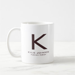 Einfache elegante Mit Monogramm Bezeichnung Kaffeetasse