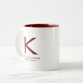 Einfache elegante Mit Monogramm Bezeichnung Zweifarbige Tasse (Vorderseite Links)