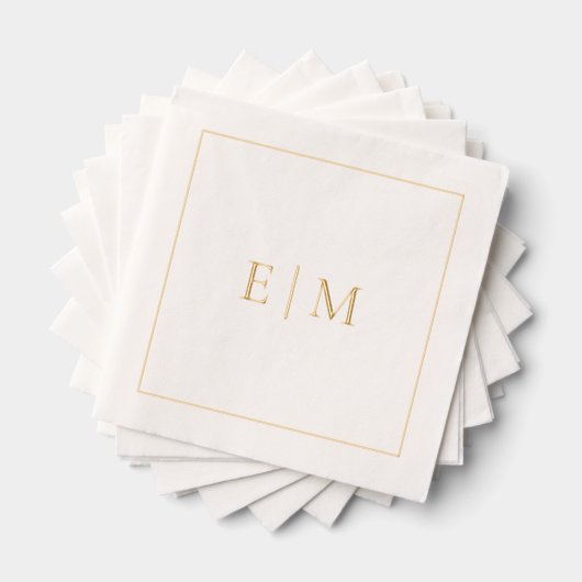 Einfache Elegante Mit Monogramm Hochzeit Gold Servietten Mit Folie (Insitu (Gestapelt))