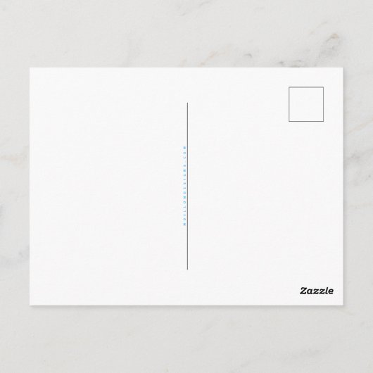 Einfache elegante Mit Monogramm Postkarte #Blue (Rückseite)