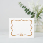 Einfache elegante Mit Monogramm Postkarte #Gold (Stehend Vorderseite)