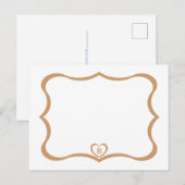 Einfache elegante Mit Monogramm Postkarte #Gold (Vorne/Hinten)