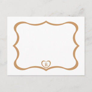Einfache elegante Mit Monogramm Postkarte #Gold