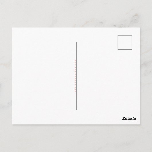 Einfache elegante Mit Monogramm Postkarte #Peach (Rückseite)
