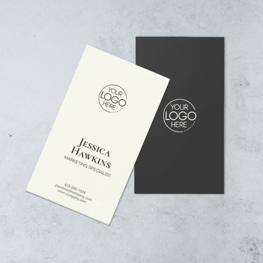 Einfache Elegante Modern Logo Black Noir Beruflich Visitenkarte