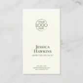 Einfache Elegante Modern Logo Grün Beruflich Visitenkarte (Vorderseite)