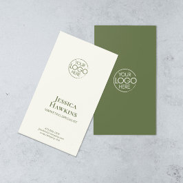 Einfache Elegante Modern Logo Grün Beruflich Visitenkarte