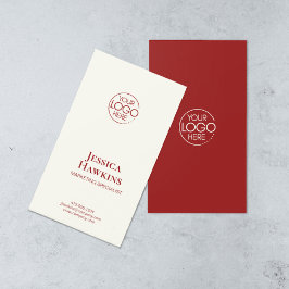 Einfache Elegante Modern Logo Rot Beruflich Visitenkarte