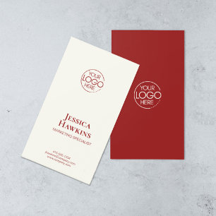 Einfache Elegante Modern Logo Rot Beruflich Visitenkarte