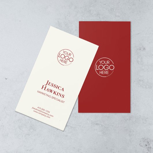 Einfache Elegante Modern Logo Rot Beruflich Visitenkarte