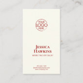 Einfache Elegante Modern Logo Rot Beruflich Visitenkarte (Vorderseite)