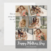Einfache Elegante Modern Mothers Day Foto Collage Feiertagskarte (Vorne/Hinten)