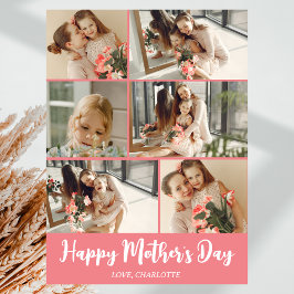 Einfache Elegante Modern Mothers Day Foto Collage Feiertagskarte