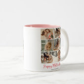 Einfache Elegante Modern Mothers Day Foto Collage Zweifarbige Tasse (VorderseiteRechts)