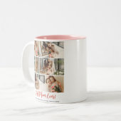 Einfache Elegante Modern Mothers Day Foto Collage Zweifarbige Tasse (Vorderseite Links)